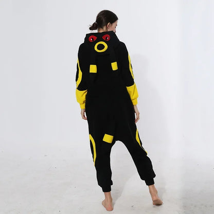 Adult Umbreon Kigurumi Onesie Pajamas Fleece Animal Women Halloween Party Cosplay Costume Pyjamas Shoes