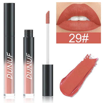 DUNUF 32 Color Matte Liquid Lipstick: Bold Pigment Non-Stick Lip Glaze