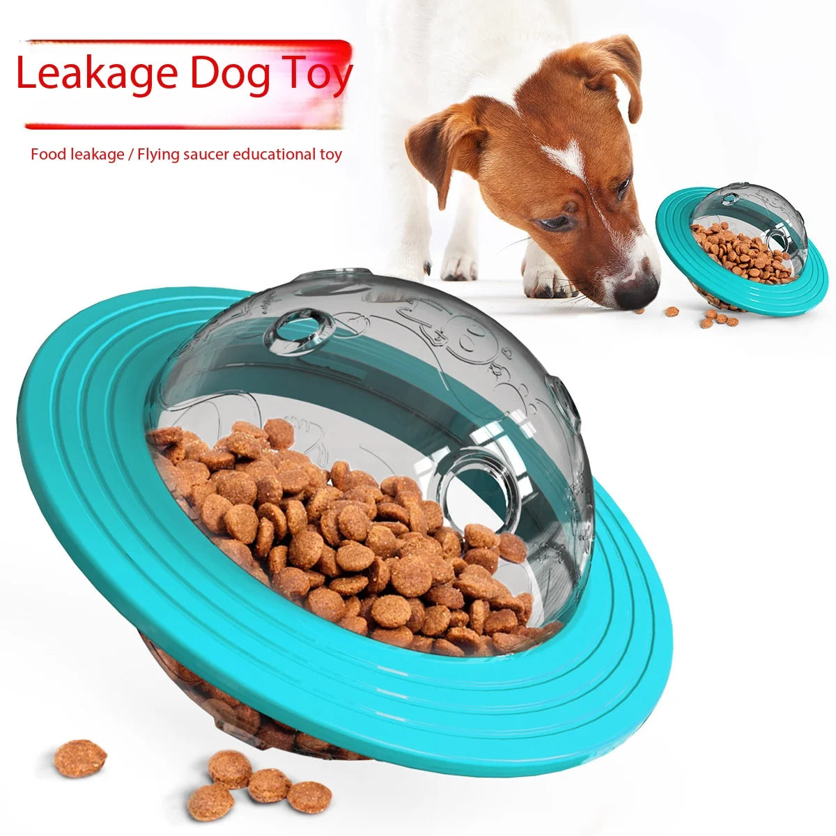 Chewable and wear-resistant dog toys educational dog supplies Frisbee flying disc and food dispenser