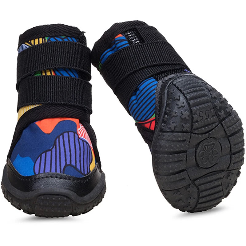 Large Dog Shoes Snowproof Anti-Slip Rubber Sole Winter Pet Dog Shoes For Medium Large Dogs Cotton Shoes Booties For Dogs
