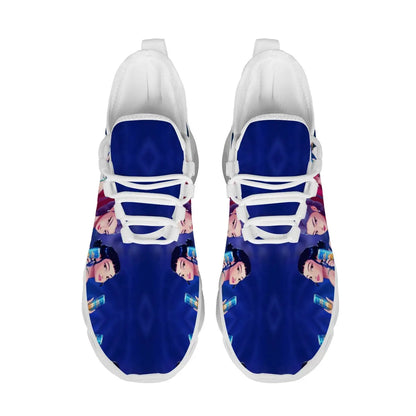 Children's Parent-child Shoes for Spring Cartoon Character Print Lightweight Sneakers Breathable Flat Heel Lace-up Casual Shoes