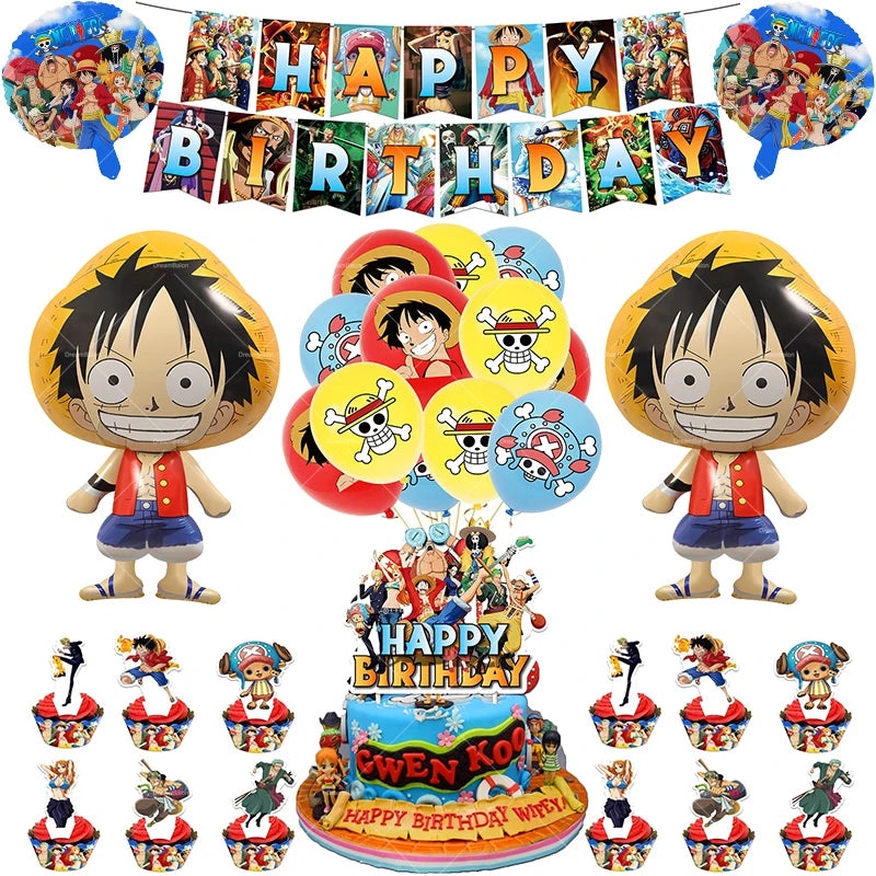 One Piece Luffy Foil & Latex Birthday Balloon Set 🎉🏴‍☠️