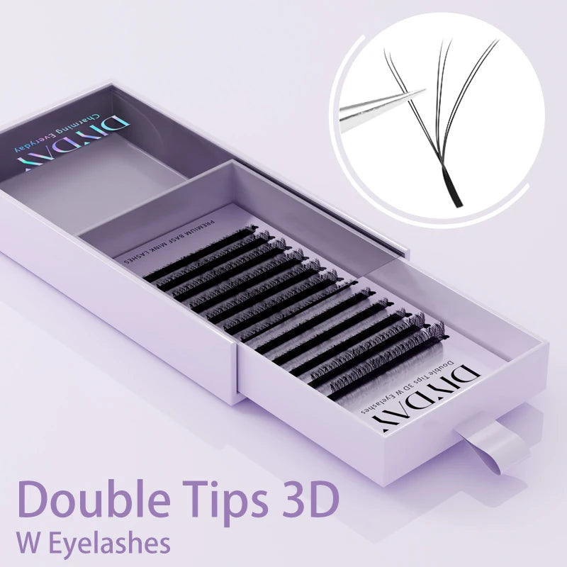 DIYDAY W Shaped Eyelash Extension Premade 3d 4d 5d 6d 7d 8d Mink Faux Lashes BASF PBT Natural Look False Eyelashes