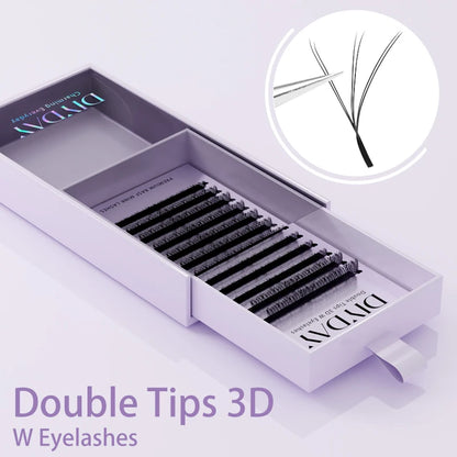 DIYDAY W Shaped Eyelash Extension Premade 3d 4d 5d 6d 7d 8d Mink Faux Lashes BASF PBT Natural Look False Eyelashes