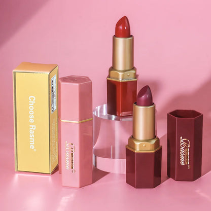 6 Colors Gold Bar Tube Lipstick Matte Texture Pearlescent Glitter Velvet Lipstick Valentine's Day Gift 1PCS
