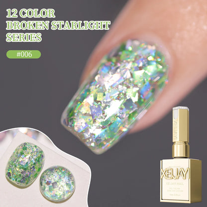 2025 new popular 12-color glittering diamond sequins nail gel, high saturation gloss long-lasting for nail art DIY