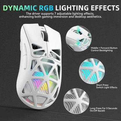 AULA SC620 Gaming Mouse Wired/Bluetooth/2.4G Light Weight Mouse Gamer PAW3311 Adjustable 12,000 DPI Life PC Gaming Accessories