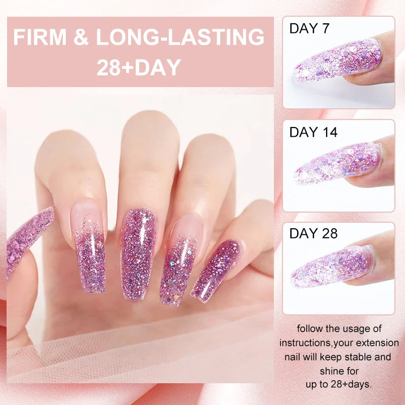 LIMEGIRL Set Poly Nail Gel for Extension Gel Set Manicure Acryl Gel Varnish Set 15ML Acrylic Liquid Nail Art Nail Kit UV Gel Kit