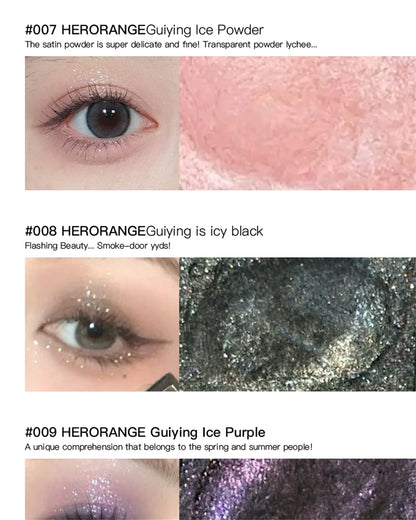 Metallic Glitter Eyeshadow Cream Sparkling Mousse Shimmer Highlighter Pressed Pigments Punk Purple Pearlescent Eyeshadow Palette