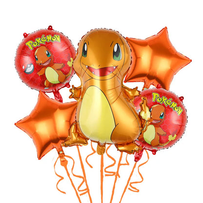 Pokemon Set Series Balloon Set Pikachu Charmander Children's Birthday Toy Decoration Aluminum Film Balloon Party Supplies
