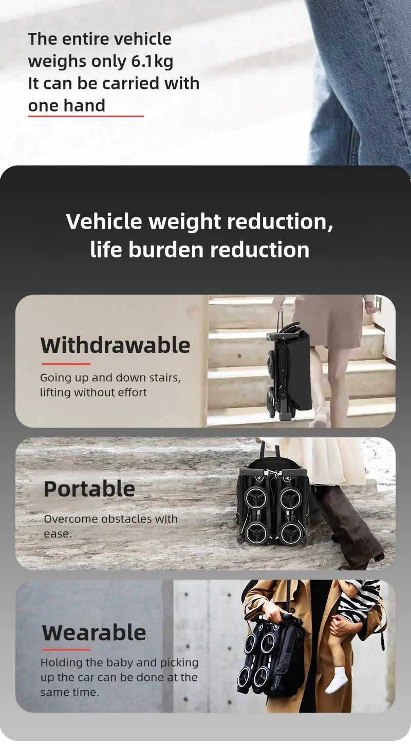 gb Pockit 3H baby Steoller (Includes Free Armrest), All-Terrain, Lightweight Stroller, Travel-Friendly