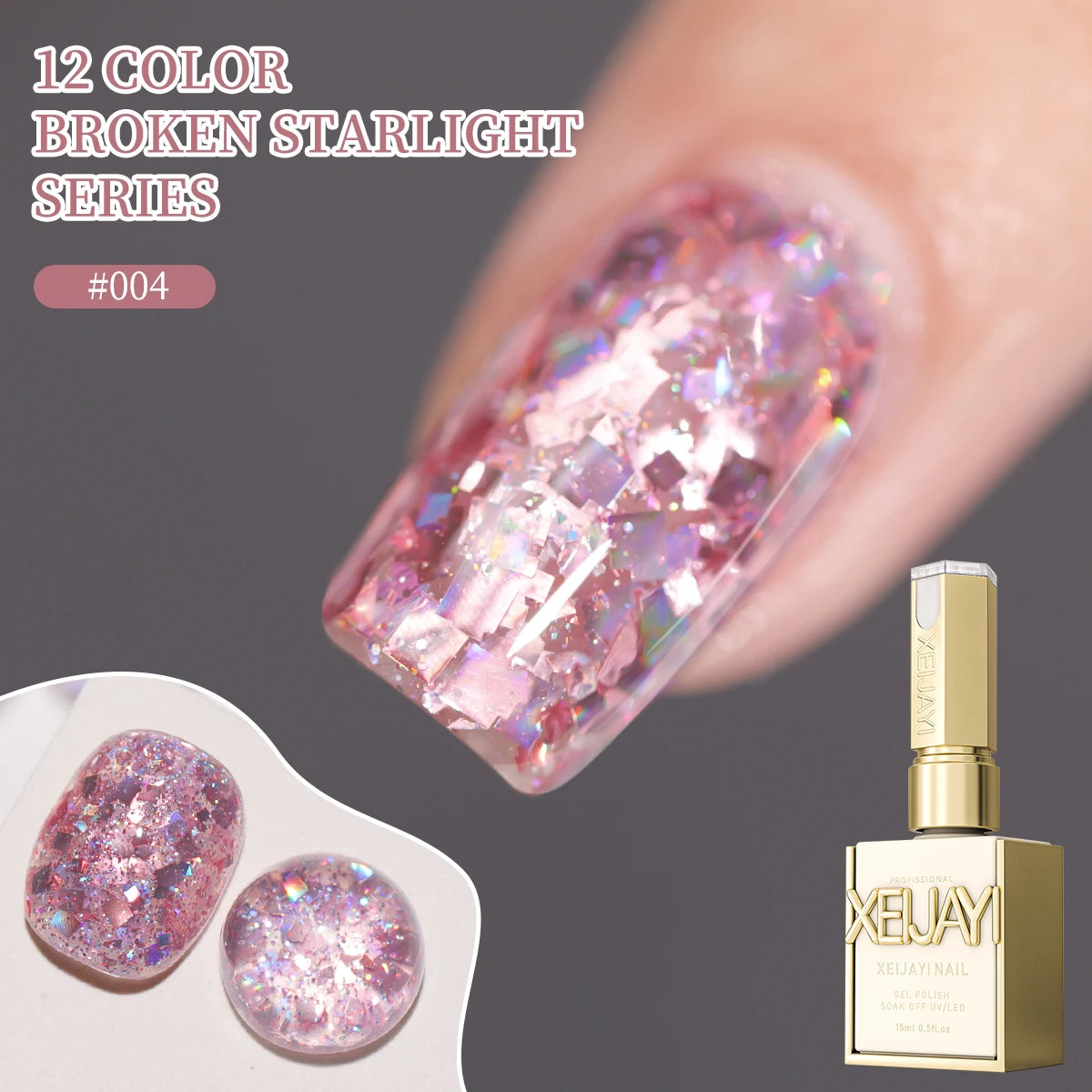 2025 new popular 12-color glittering diamond sequins nail gel, high saturation gloss long-lasting for nail art DIY