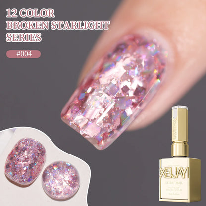 2025 new popular 12-color glittering diamond sequins nail gel, high saturation gloss long-lasting for nail art DIY