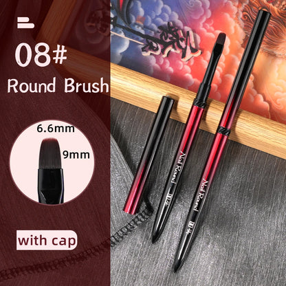 New 1/13pcs Nail Art Brush Set Black Red Metal Handle Acrylic UV Gel Polish Crystal Acrylic Nail Drawing Tools High Quality