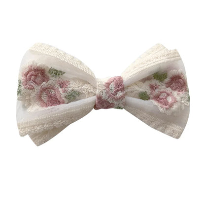 Embroidered Lace Hair Bow.