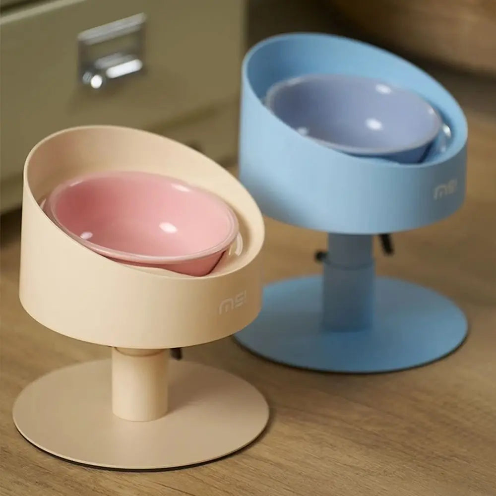 Cat Food Bowl Adjustable Cat Ceramic Bowl Non-Slip Flower Shaped Pet Water Bowl Neck Protection Anti Vomiting Bowl Pet Supplies