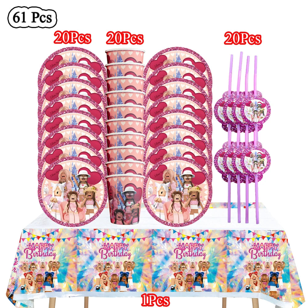 Pink Roblox Birthday Set 🎉🤖