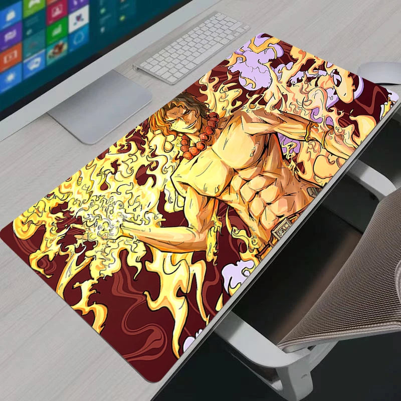 One Piece Portgas·D· Ace Mouse Pad Notbook Large Keyboard NonSlip Rubber Computer Carpet Desk Mat PC Gamer MousePad Youth Gifts