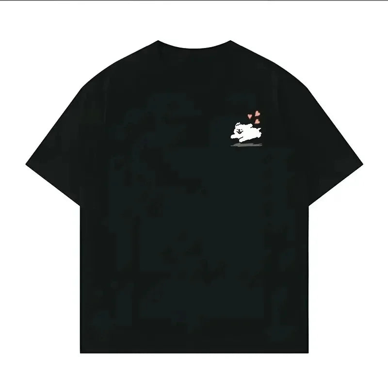 Pokémon Handheld Game Snorlax T-shirt Summer New Men's and Women's Japanese Harajuku Trend Loose Casual Short-sleeved Top