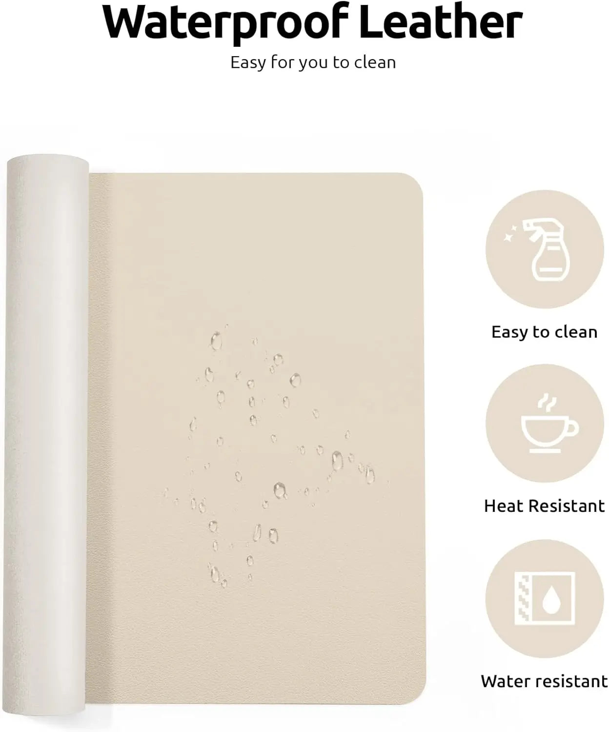 YSAGi Premium PU Leather Desk Mat: Non-Slip Waterproof Office Protector