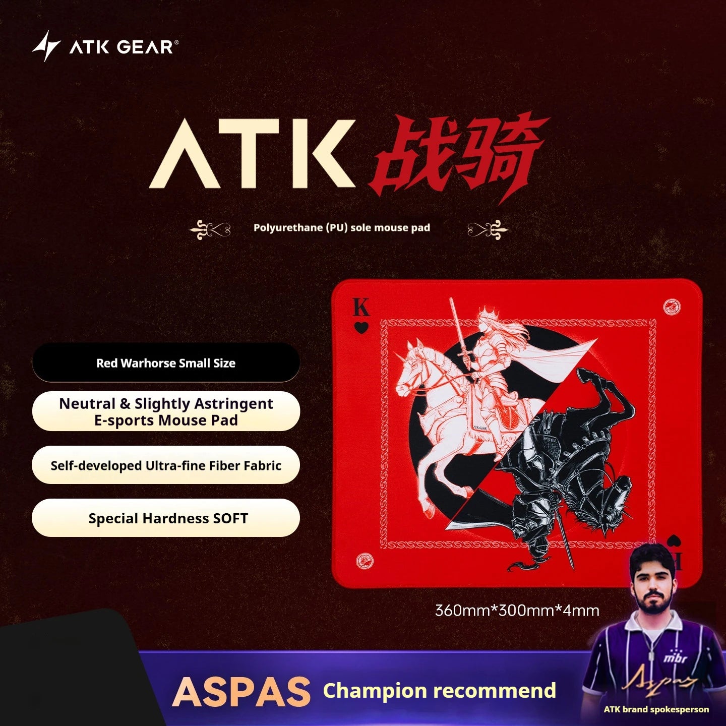 Atk Warhorse Mousepad Illustrator New Year'S Limit E-Sports Mouse Pad Microfiber Fabric 4mm Mice Pad Pc Gamer Accessories Gifts