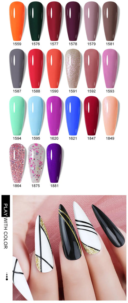 Clou Beaute 15ml Red Color Gel Polish Vernis Semi Permanent UV Varnish Gel Nail Polish Hema TPO Free Nails Art Manicure TOP BASE