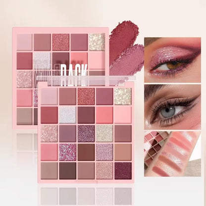 25 Colors Eyeshadow Palette High Gloss Cement Grey Rose Brown Color Tone Matte Glitter Daily Makeup Dry Rose Eyeshadow For Music