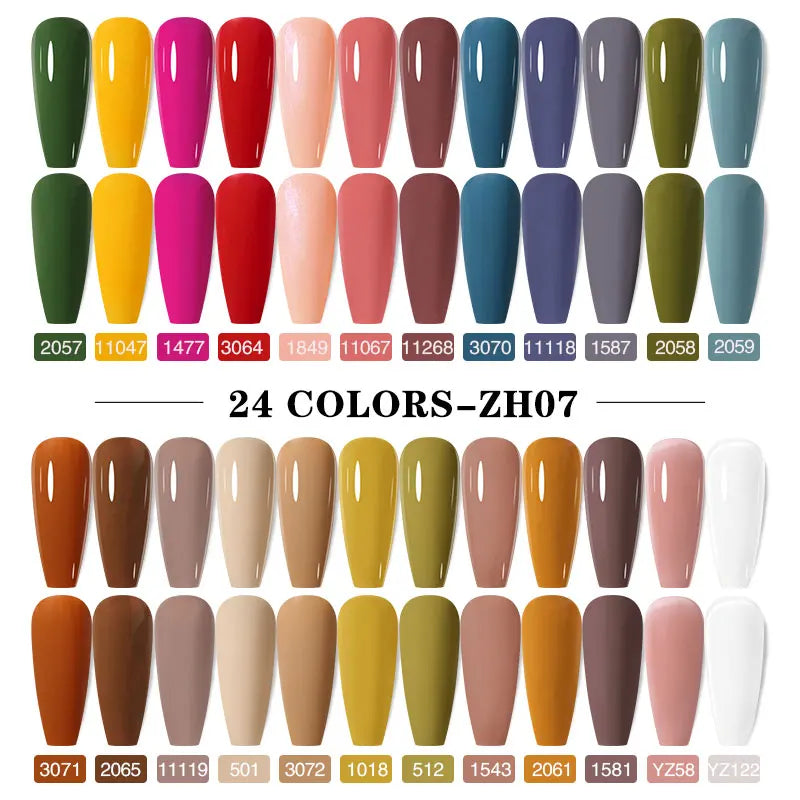 Arte Clavo 15ml 24pcs/Set Gel Nail Polish Set Kit Semi Permanent Base Top Coat LED Varnish Summer Neon Colors UV Nails Art Gel