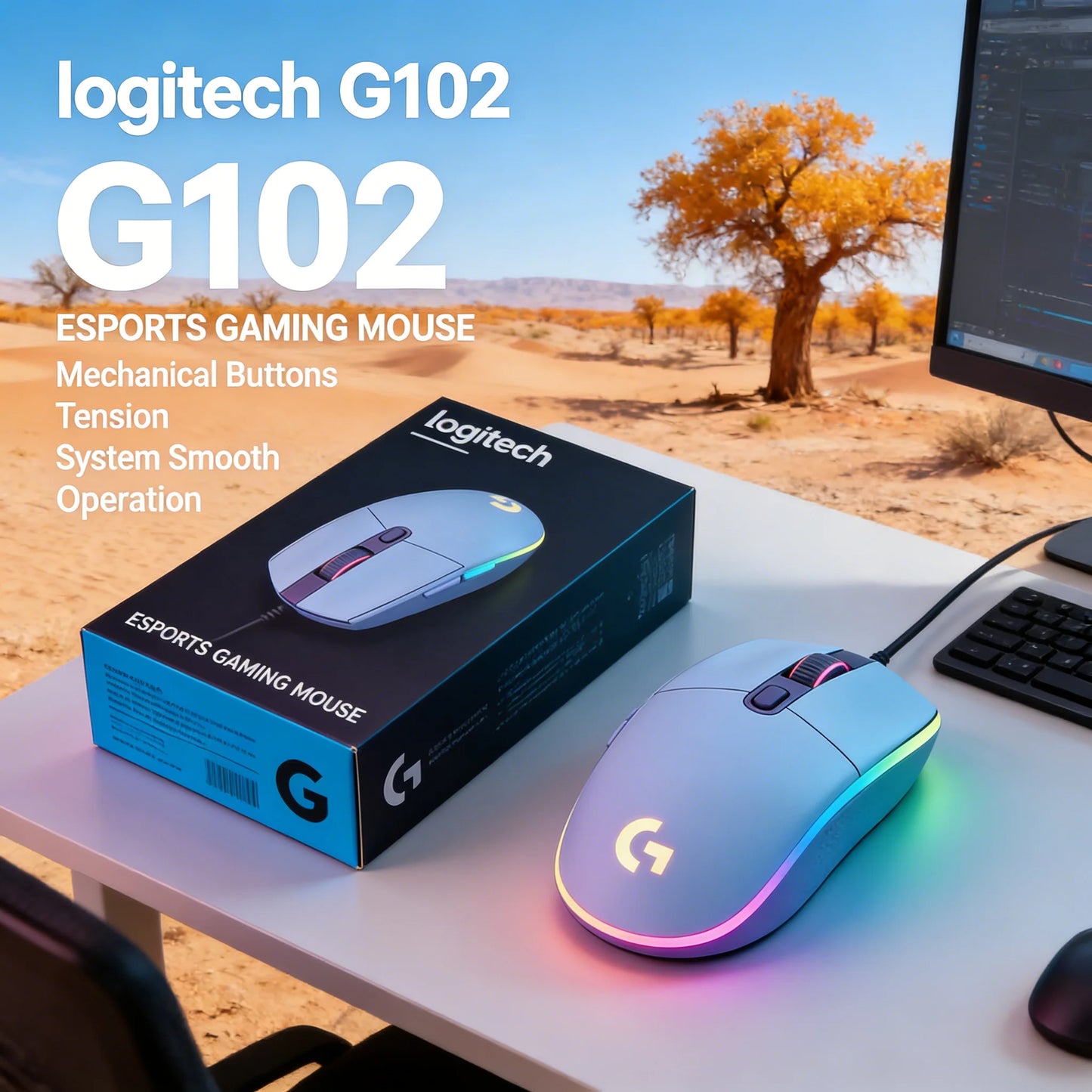 Logitech G309 Kamisato Ayaka Special Edition Wireless Bluetooth Dual-Mode Esports Mouse Hybrid Switches+G102/G203/G304/G305/M220
