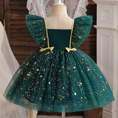 K-Pop Hunters Zoey Rumi Girl Fall Party Dress Birthday Holiday High Waist Tulle Dress Bow Wedding Gown Kids Wear Princess Dress