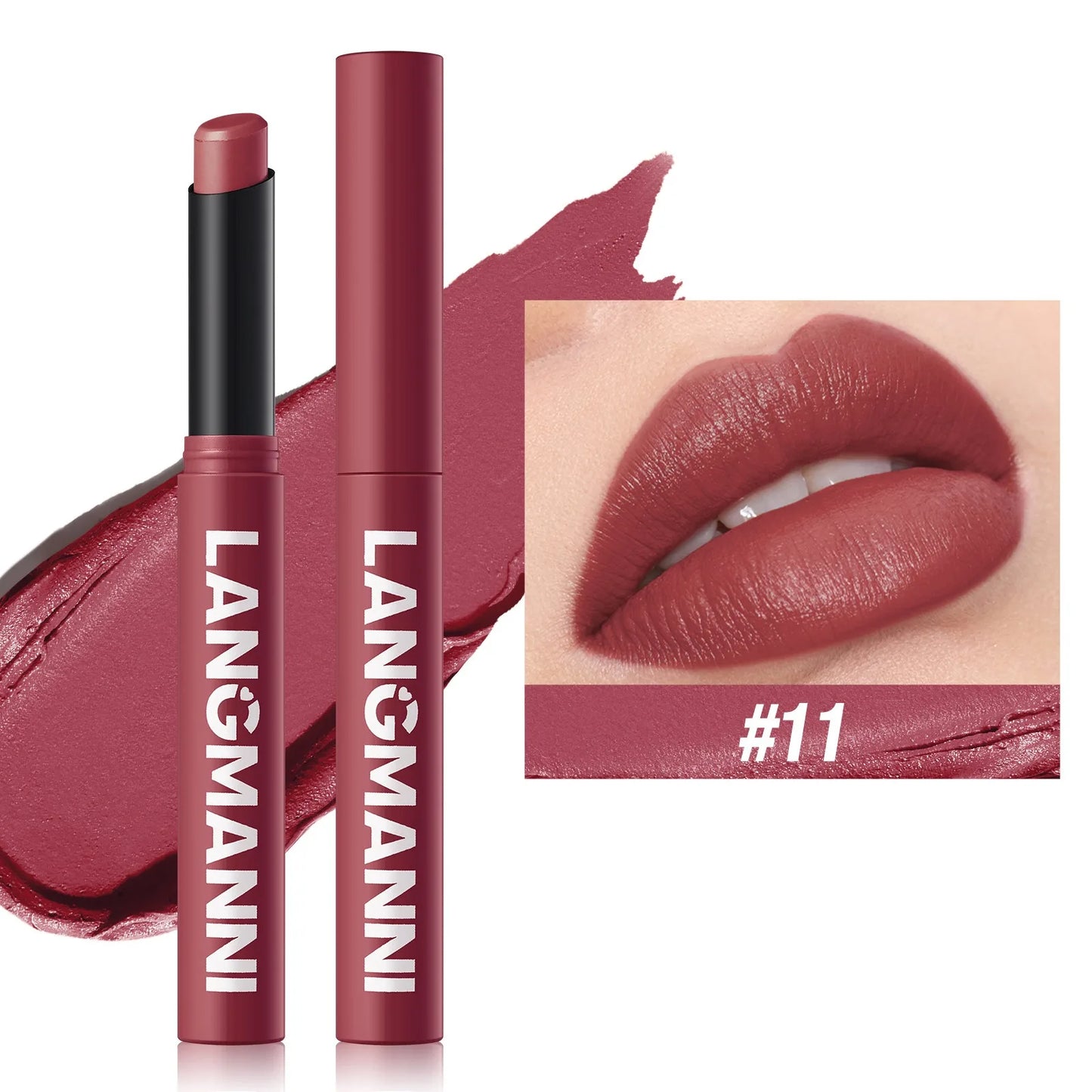 12 Color Matte Lipstick Pencil Waterproof Long Lasting Non-Stick Cup Lip Stain Tint Cosmetic Nude Lipstick Pen Makeup Maquillage