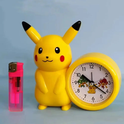 Cute Pokemon Pikachu Anime Alarm Clock Cartoon Bedside Clock with Bedroom Decor for Girls Student Birthday Gifts Toys