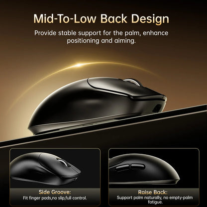 Delux M400 Wireless Gaming Mouse,24000DPI,1KHz Polling Rate,PAW3311,Tri-mode 500mAh Rechargable Mice for All Hands PC Gamer
