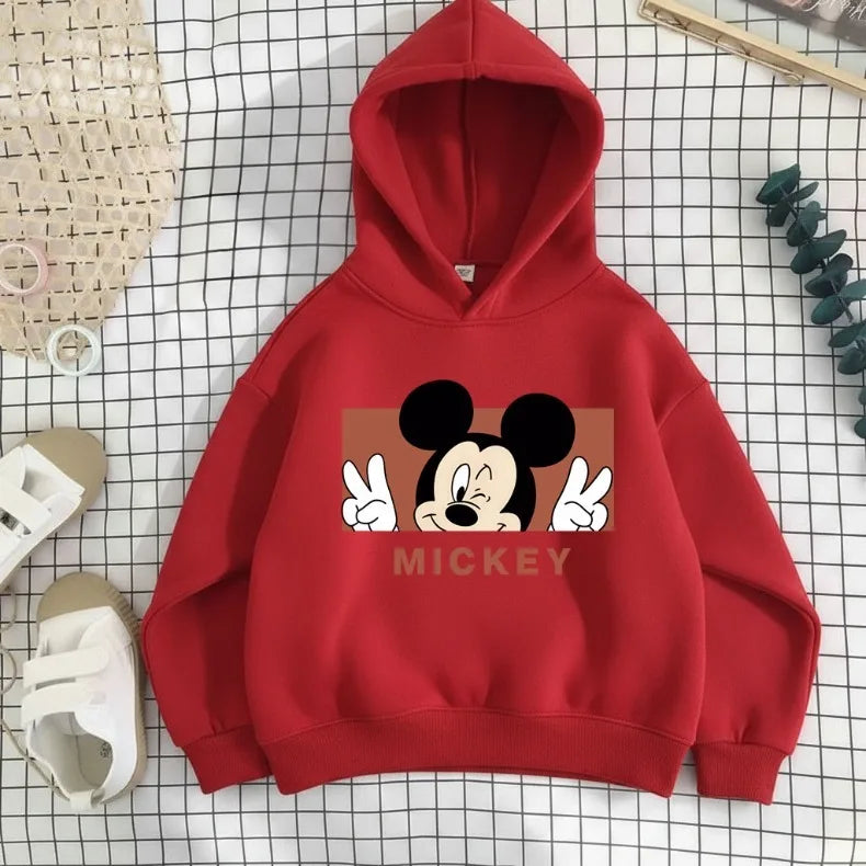 Spring New Style Boys Hoodes Sweatshirts Children's Thin Breathable Long Sleeve Tops Kids Casual Pullover Mickey Printed