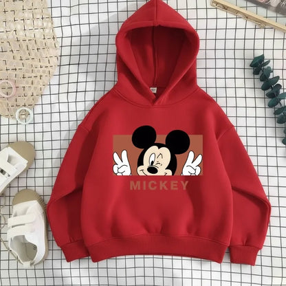 Spring New Style Boys Hoodes Sweatshirts Children's Thin Breathable Long Sleeve Tops Kids Casual Pullover Mickey Printed