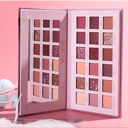 18 Colors Glitter Eyeshadow Palette With Makeup Mirror Pearlescent Matte Shimmer Pigment Nude Long Lasting Eye Shadow Makeup