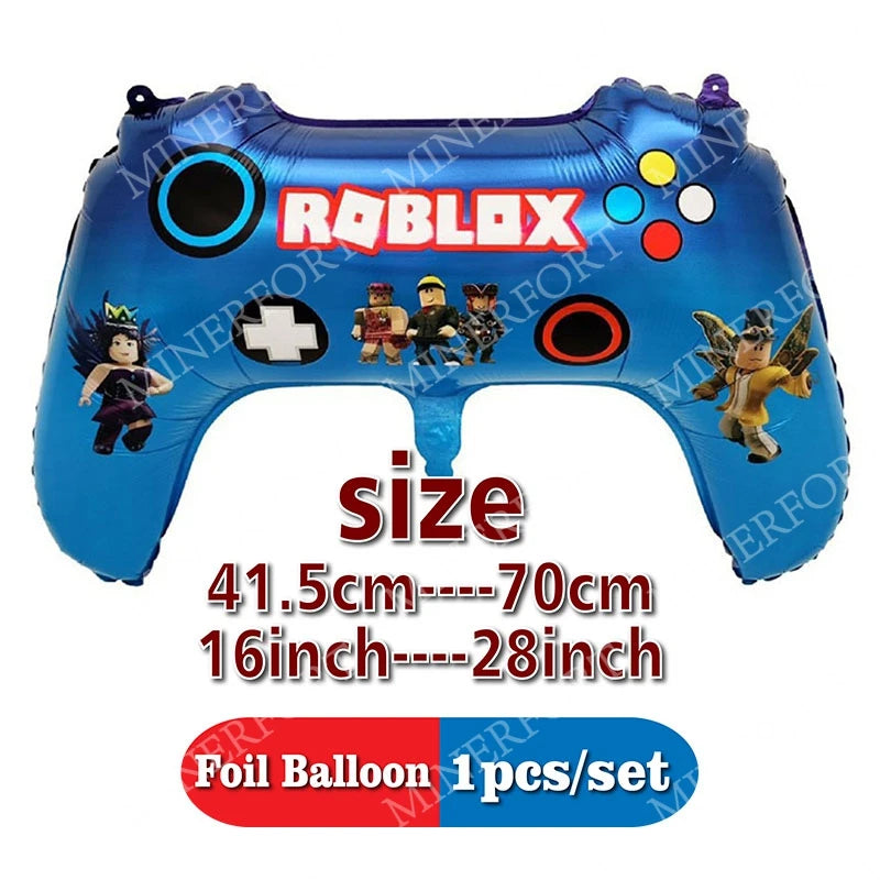 Cartoon Roblox Game Themed Foil Aluminum Balloons Anime Happy Birthday Party Decoration Set Supplies for Decorating Home Gifts