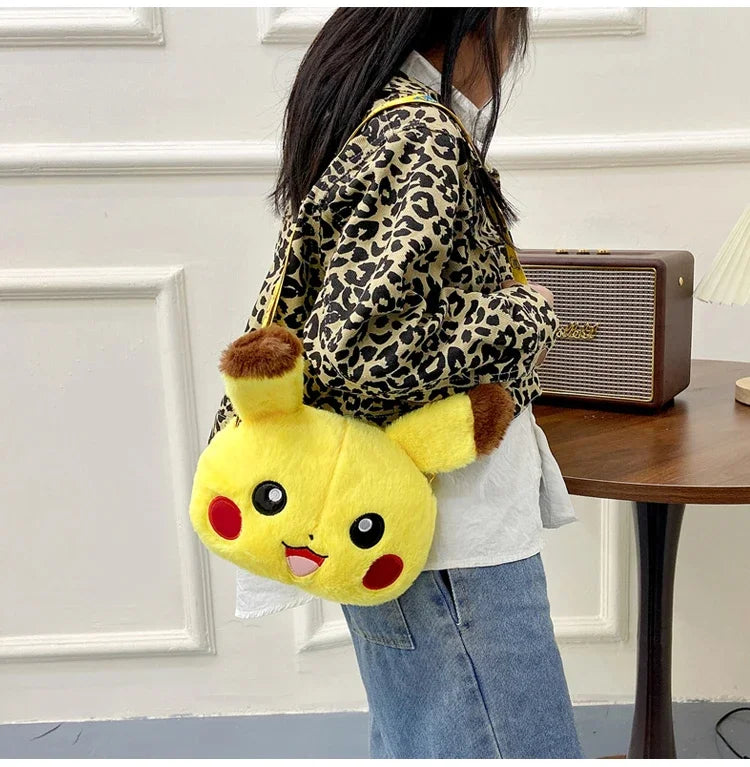 Pokemon Cute Plush Crossbody Bag Anime Figure Messenger Bag Large Capacity Storage Bag Cartoon Cosplay Birthday Party Gift
