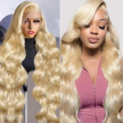 613 Honey Blonde Body Wave Wigs 200 Density 13x6 40inch HD Lace Frontal Wigs for Women