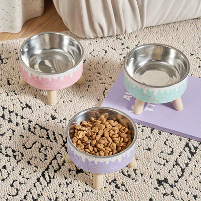 Ice Cream Design Raised Pet Bowl 🍦🐶🐱