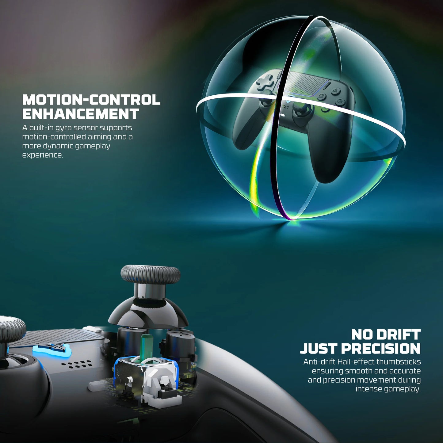 FANTECH NOVA II WGP16 Wireless Gamepad Gyro Sensor Hall Joystick and Effect Trigger for PS4 NS2 Wired Controller Gamer