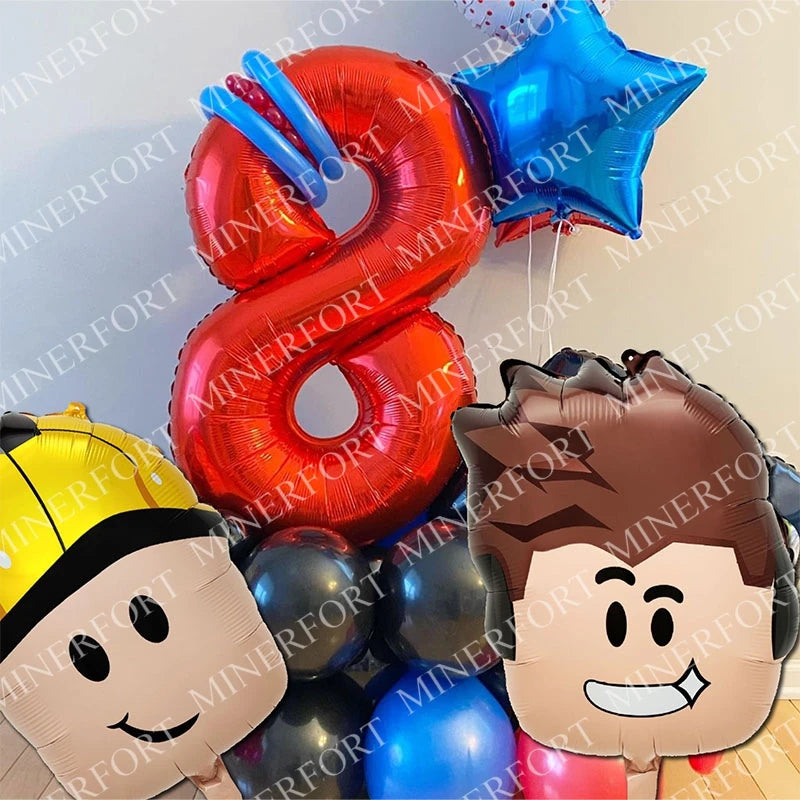 ROBLOX Game Aluminum Foil Balloon Set for Cartoon Baby Shower Boy Birthday Party Decoration Theme DIY Festival Supplie Gift 2pcs