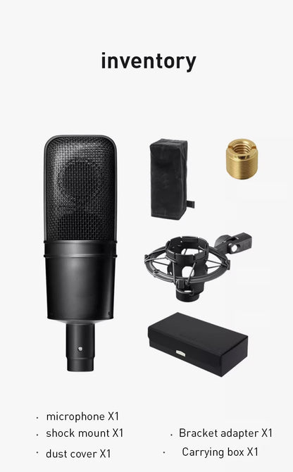 Hot Sale  AT4040 Large Diaphragm Condenser Microphone for Professional Studio Recording with High Sensitivity