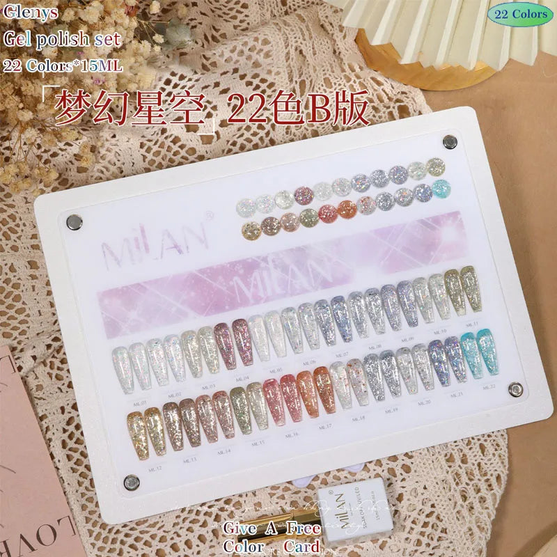 Glenys 22 color series nail polish glue, full network popular color, full immersion gel nail salon, nail art varnish set