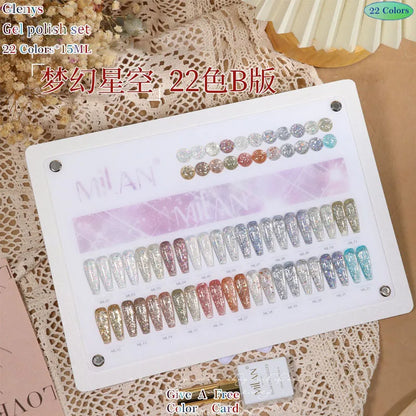 Glenys 22 color series nail polish glue, full network popular color, full immersion gel nail salon, nail art varnish set