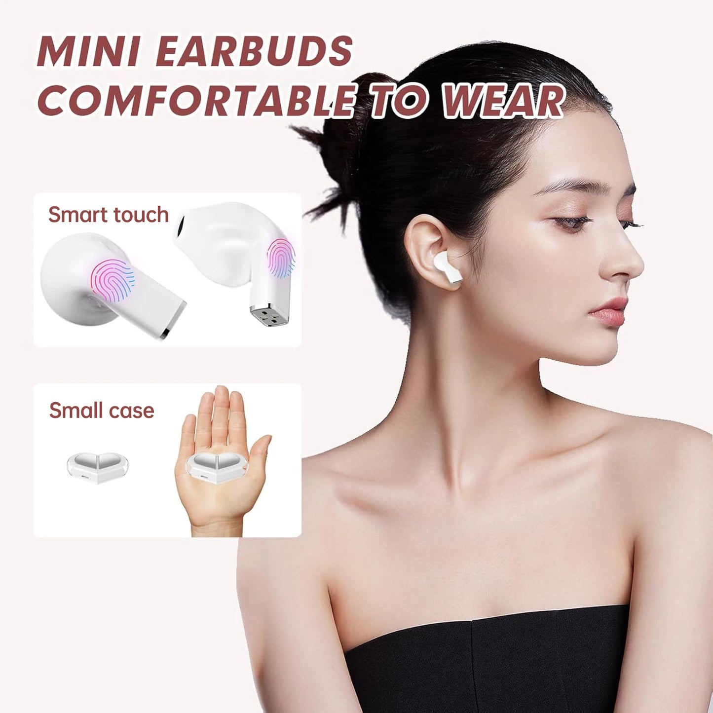 Heart-Shaped Wireless Earbuds