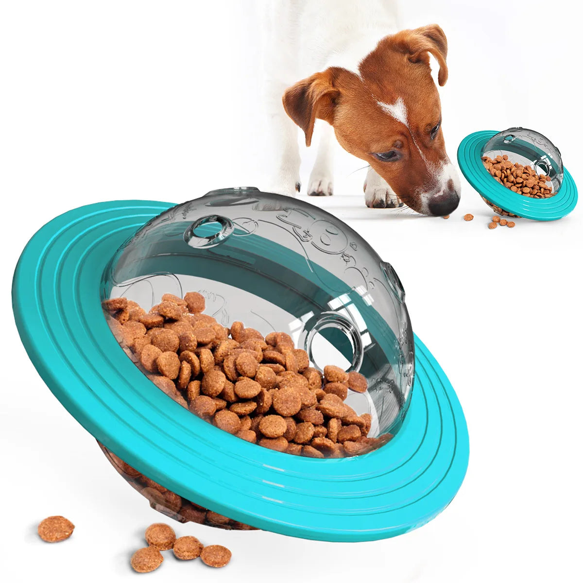 Chewable and wear-resistant dog toys educational dog supplies Frisbee flying disc and food dispenser