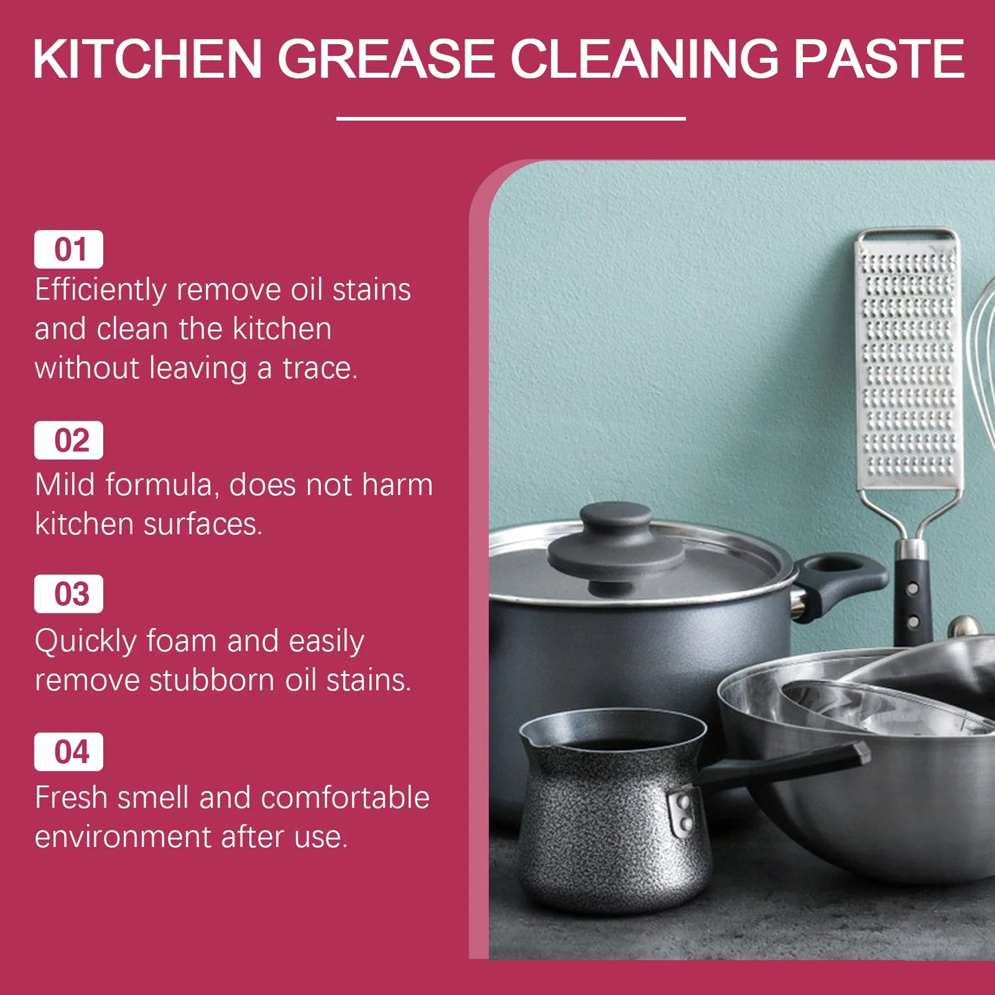 Heavy Oil Cleaning Cream Cookware  Remover Pot Bottom Scale Polishing Oven Grease Dirt Cleaning Kitchen Cleaning Paste 100g