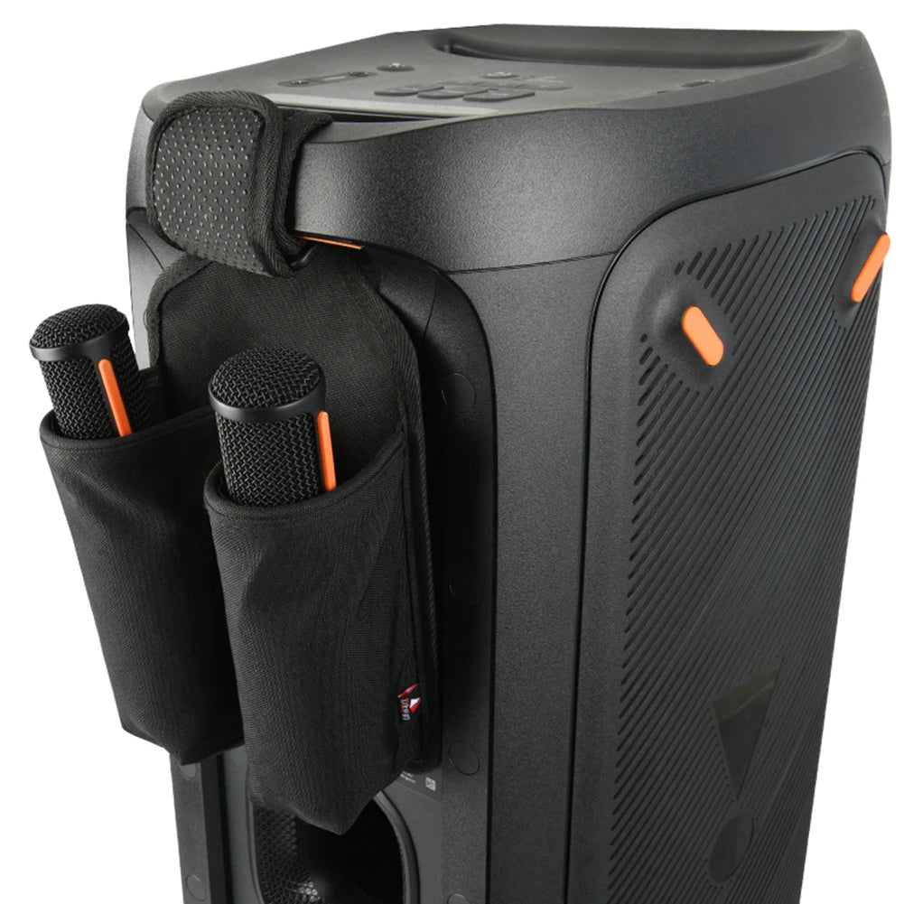 Mic Hanger Storage Holder Mic Organizer Bag Microphone Carrying Case for JBL PartyBox 110/120 Wireless Microphone