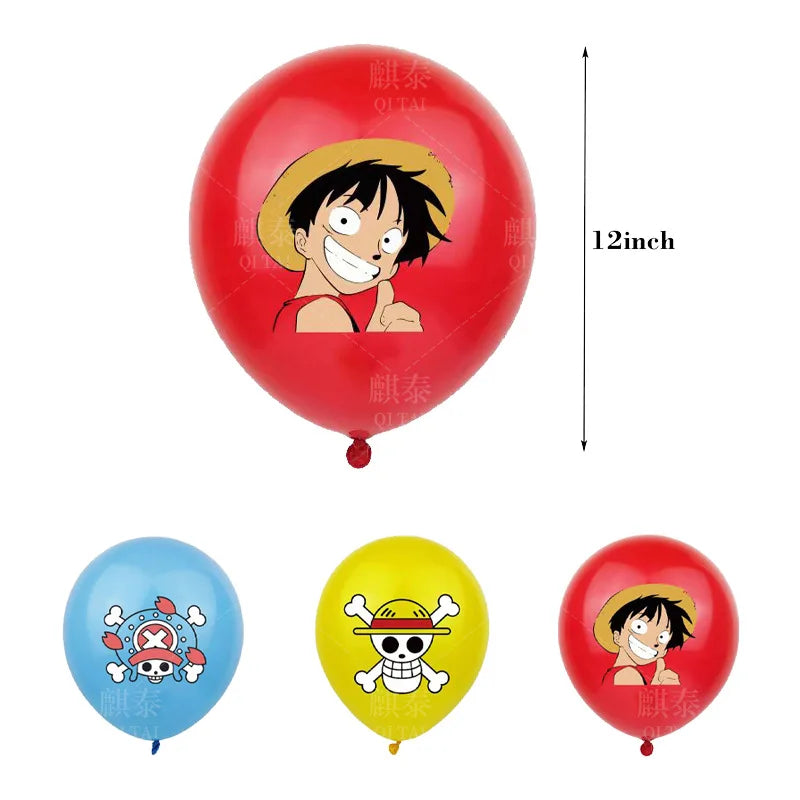 One Piece 12-Inch Latex Balloon Set (3–18pcs) 🎉🏴‍☠️